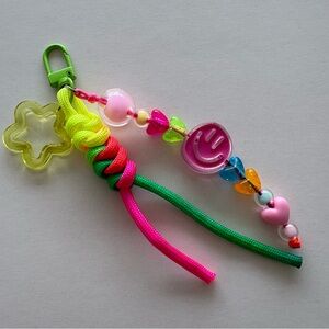 Colorful Beaded Bag Charm and Keychain